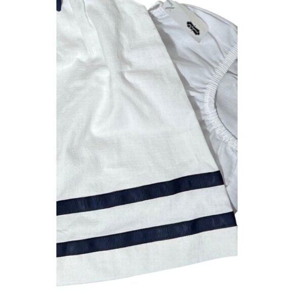 Mud Pie 3-6m NWT Nautical Sailor dress white navy blue bow classic beach lake bo - Picture 3 of 3